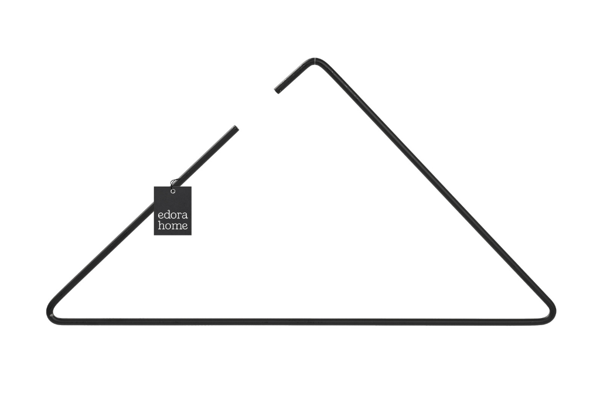 Mat Siyah Üçgen Tişört, Elbise, Gömlek, Mayo Askısı, Şık Tasarım Mağaza Store Askısı-Metal Paslanmaz - Image 1