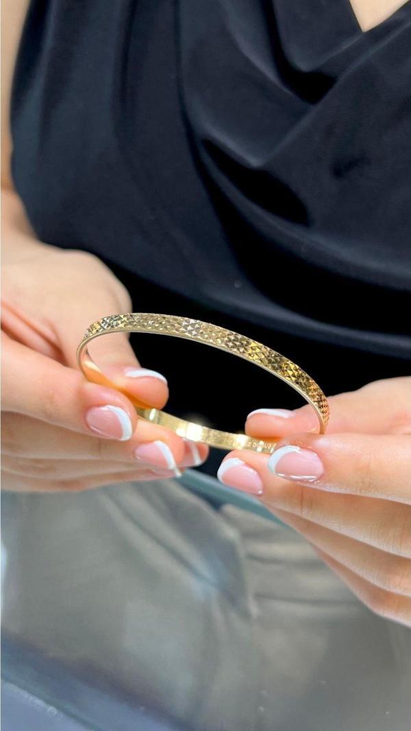 Kuyumcu Nurettin 8 gr (GRAM) Yatırımlık Işçiliksiz Cam Kırığı çöp Bilezik 22 Ayar Altın