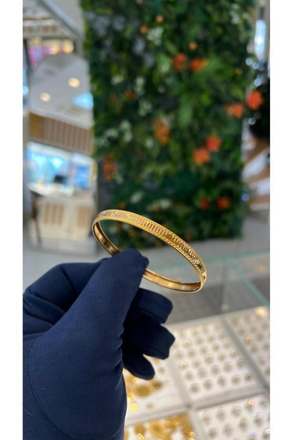 7 gr (GRAM) Aynalı Sazan Şarnel Yatırımlık İşçiliksiz Bilezik 22 Ayar Altın - Image 1