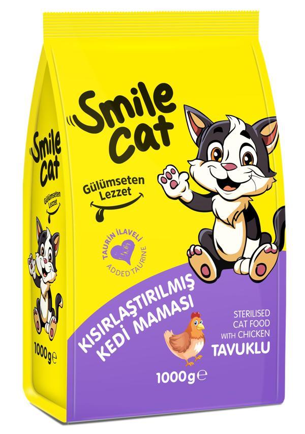 Smile Cat Yetişkin Kısır Kedi Tavuklu 1 kg Kuru Mama - Image 1
