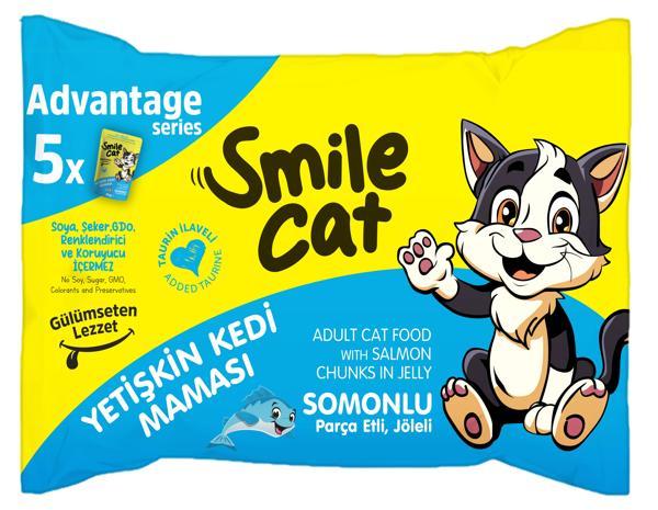 Smile Cat Flowpack 425gr (5*85gr) Yetişkin Kedi Somonlu Mama - Image 1