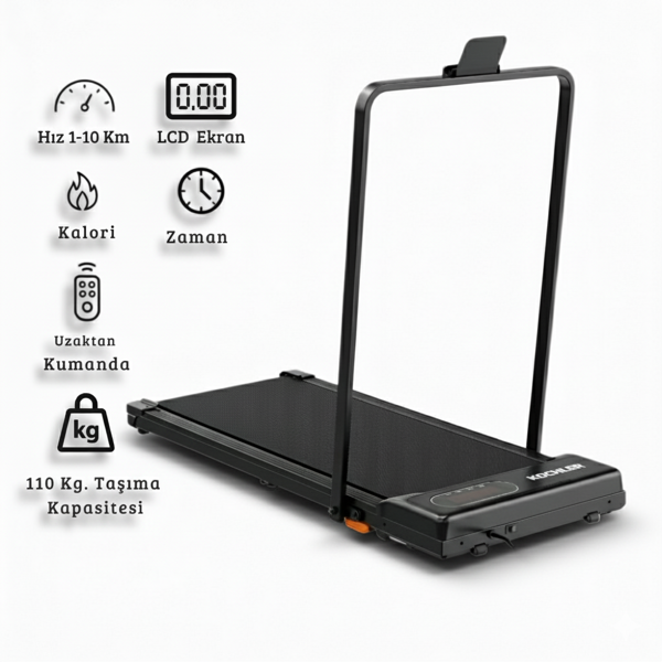 Uzaktan Kumandalı Katlanabilir Portatif Yürüyüş  ve Koşu Bandı – 1.5 HP - Image 1