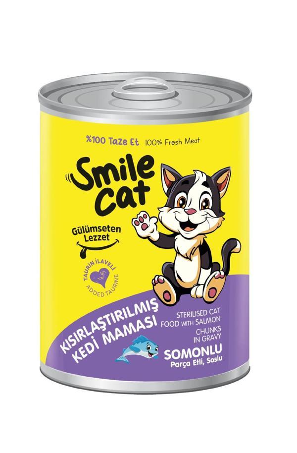 Smile Cat Konserve Kısır Yetişkin Kedi 400 gr Somonlu Mama - Image 1