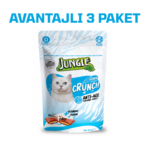 Jungle Crunch Kedi Ödül Yaşlanma Karşıtı 60 Gr. * 3 PAKET - Image 1
