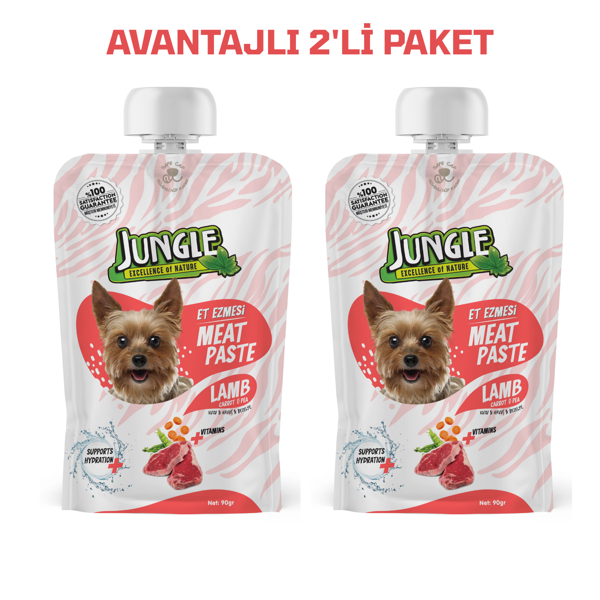 Jungle Köpek Et Ezmesi Taze Kuzulu&Havuçlu 90 g *2'Li Paket - Image 1