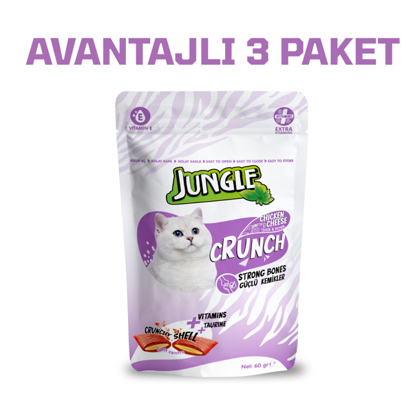 Jungle Crunch Kedi Ödül Güçlü Kemikler 60 Gr. * 3 AVANTAJ PAKETİ - Image 1