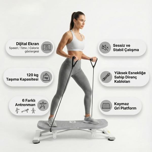 Slider Evde Kaykay Spor Aleti – Dijital Ekranlı Kaydırmalı Fitness Board, 6 Fonksiyonlu - Image 1