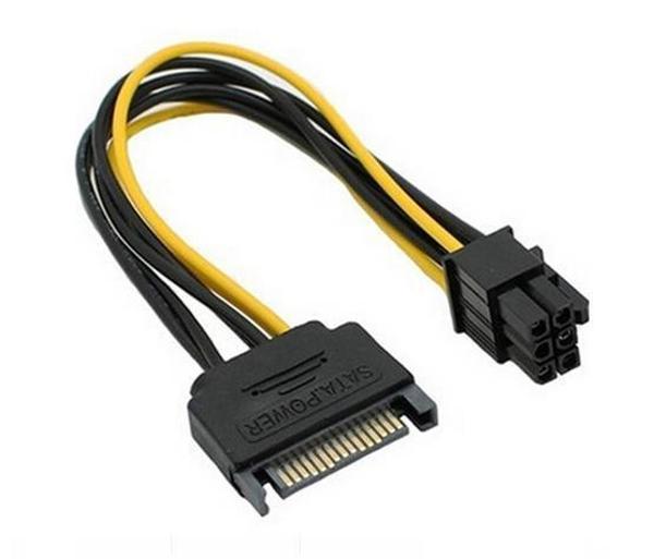 PrimeX PX-4582 15 Pin Sata To 6 Pin Ekran Kartı Power Anakart Güç Kablosu - Image 1