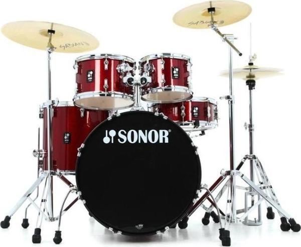 Sonor AQX Studio 5-Parça Akustik Davul Seti (Red Moon Sparkle) - Image 1