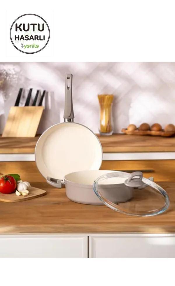 Emsan Sahra 26 cm Granit Tava - Vizon Renk - Image 1