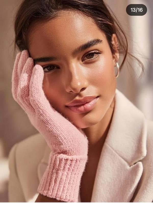 Kışlık Tiriko Kadın Eldiven Pembe Eldiven - Image 1