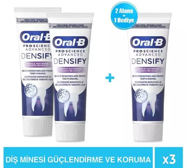 Oral-B Pro Densify 65Ml-Hassas Beyazlık Diş Macunu 2Adet + 1 Adet Hediye - Image 1