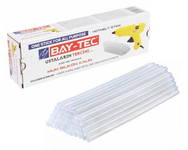 MK0442 Mum Silikon Çubuk Şeffaf İnce 7.3x300mm 1 KG Ambalaj - Image 1