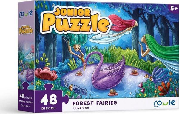 Route Eğitici Çocuk Kutu Oyunu Junıor Puzzle Orman Perisi 48 Parça 5 Yaş - Image 1