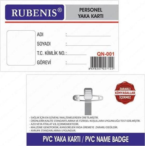 Rubenis Şeffaf Yaka Kartı İğneli - Image 1