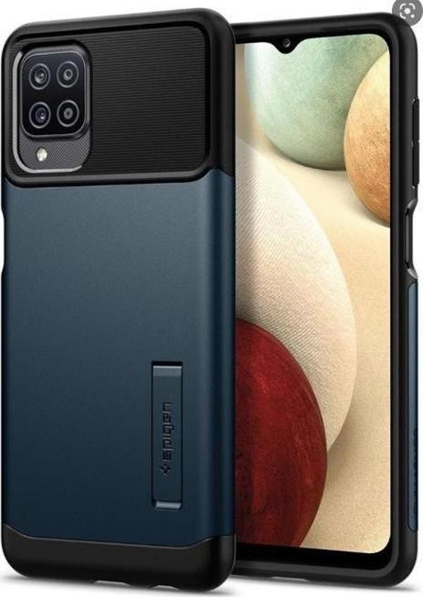 Spigen Galaxy A12 ile Uyumlu Kılıf Slim Armor Metal Slate - Image 1