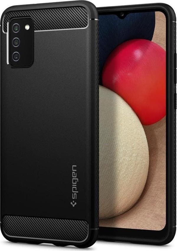 Spigen Galaxy F02s / M02s / A02s ile Uyumlu Kılıf Rugged Armor Matte Black - Image 1