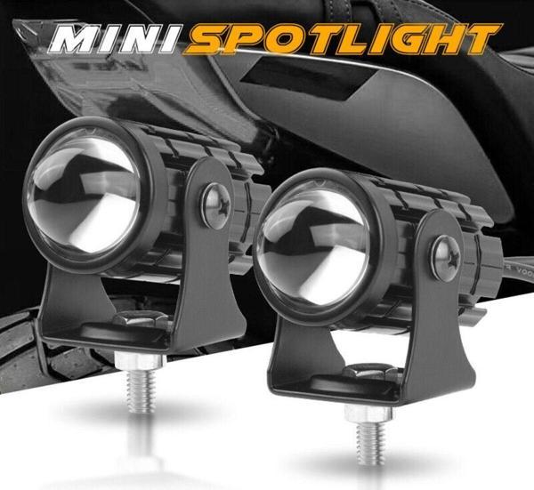 Astraled 2 Adet Beyaz / Sarı Renkli Universal Motosiklet Sis Farı Mini Spot Lens Led Far Uyumlu - Image 1