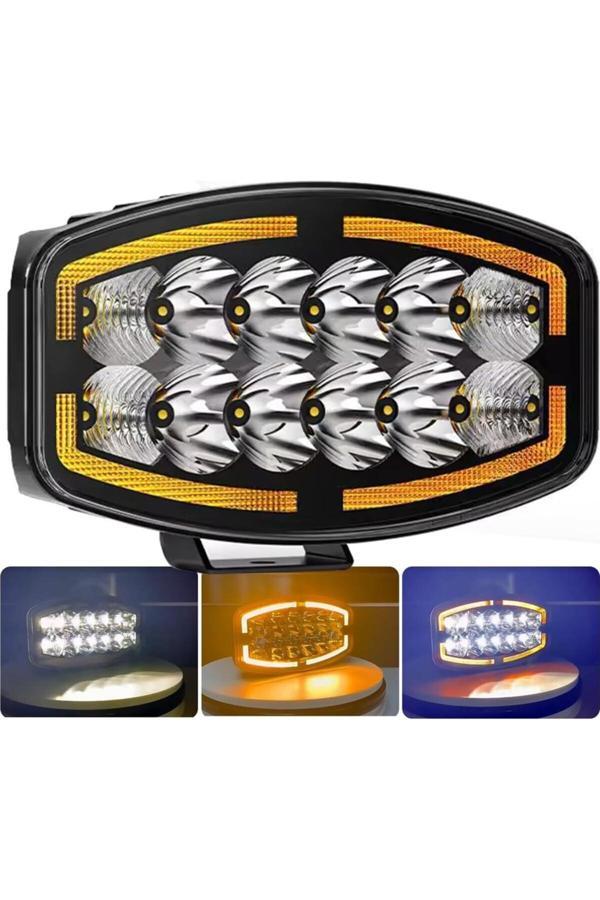 Astraled 10'' Beyaz Turuncu Led Spot Projektör + Drl Tır Kamyon Off Road 12-24Volt 1 Adet - Image 1