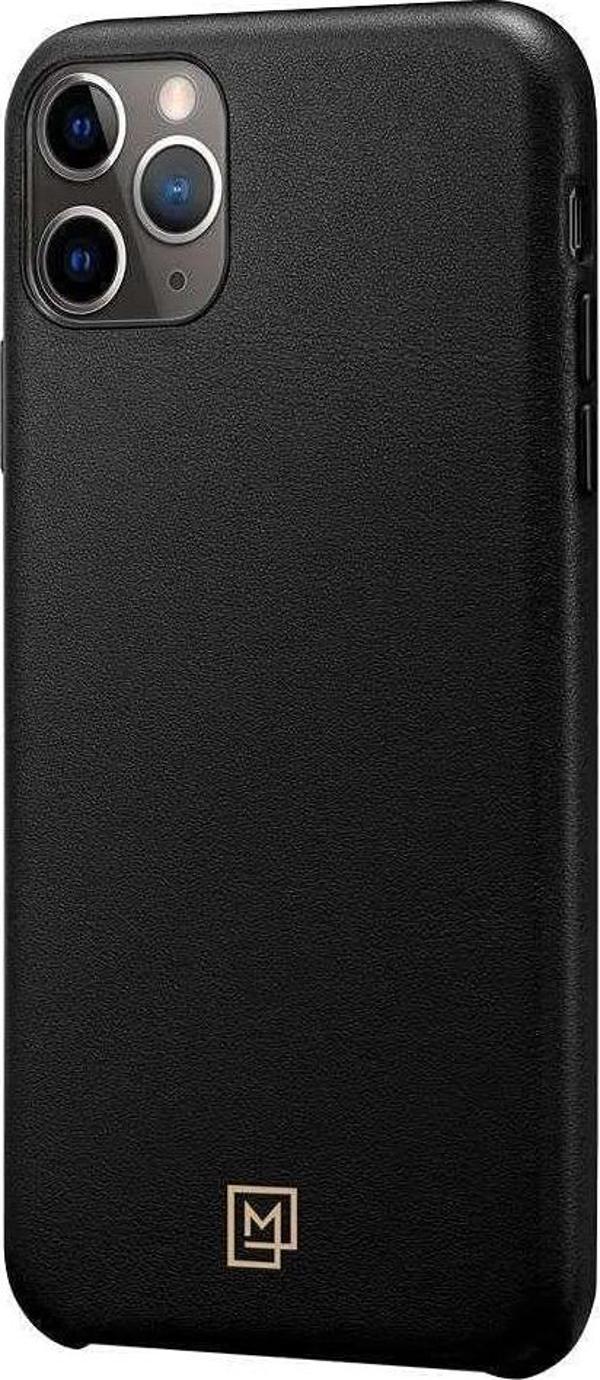 Spigen iPhone 11 Pro Max ile Uyumlu Kılıf La Manon Câlin Premium Deri Tasarım Chic Black - Image 1