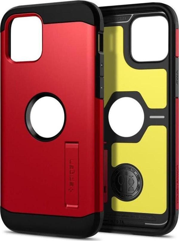 Spigen iPhone 12 Mini ile Uyumlu Kılıf Tough Armor Red - Image 1