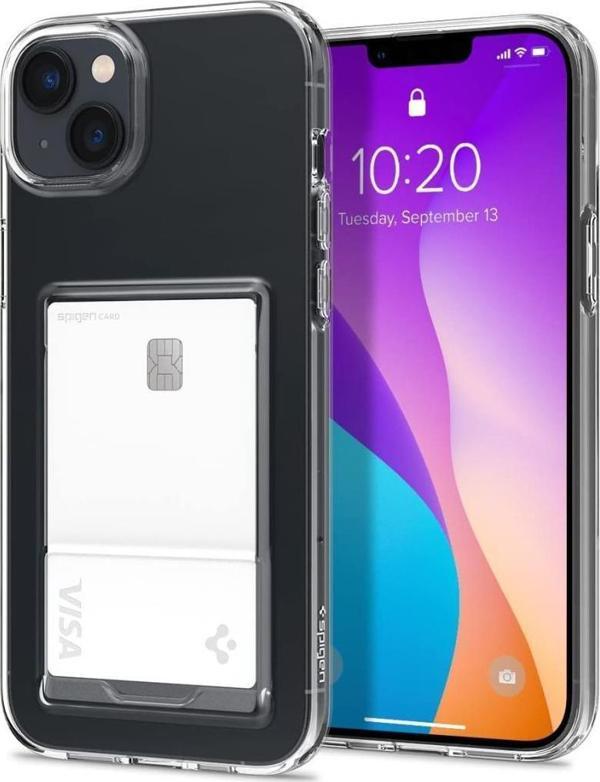 Spigen iPhone 14 Plus ile Uyumlu Kılıf Crystal Slot Wallet Crystal Clear - Image 1