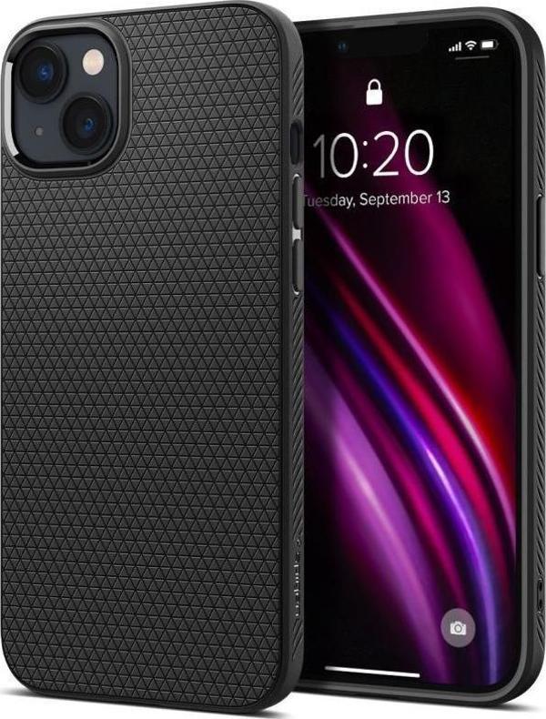 Spigen iPhone 14 Plus ile Uyumlu Kılıf Liquid Air Matte Black - Image 1
