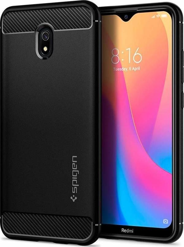 Spigen Redmi 8A ile Uyumlu Kılıf Rugged Armor Matte Black - Image 1