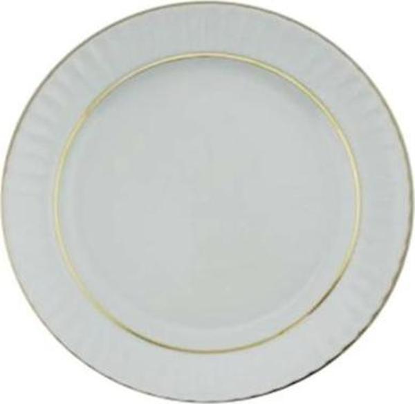 Güral Porselen Sedef Yaldızlı 16 cm Düz Tabak 12 Adet - Image 1