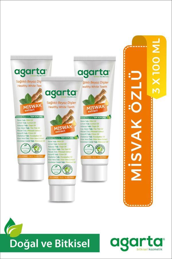 Agarta Doğal Misvak Özlü Diş Macunu 100 Ml /130 Gr X 3adet - Image 1
