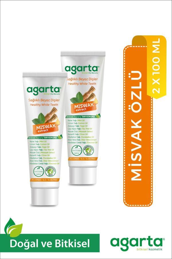 Agarta Doğal Misvak Özlü Diş Macunu 100 Ml /130 Gr X 2adet - Image 1