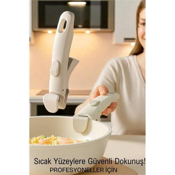Profesyonel Kıskaçlı Tencere Tava Tutucu – Isıya Dayanıklı, Güvenli Kavrama - Image 1