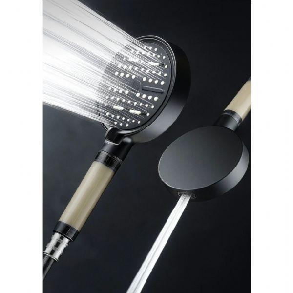 Kireç Tutucu Tazyik Arttırıcı 6 Fonksiyonlu Siyah Duş Başlığı - Image 1