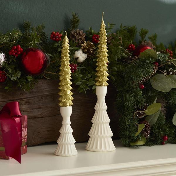 Karaca Home New Year Yılbaşı Çam Ağacı Şekilli Şamdan Mum 8,2x4,2x21 cm - Image 1