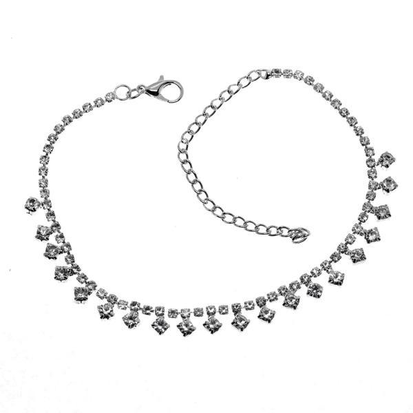 Gümüş Renk Düğün Nişan Kına Bayan Abiye Zirkon Bileklik - 3038 - Image 1