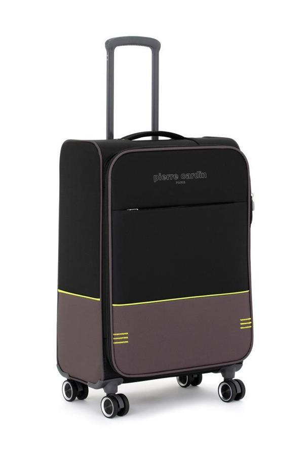 Pierre Cardin Ultra Light Hafif Lüx Kumaş Orta Boy Valiz Siyah 04PC8200 - Image 1