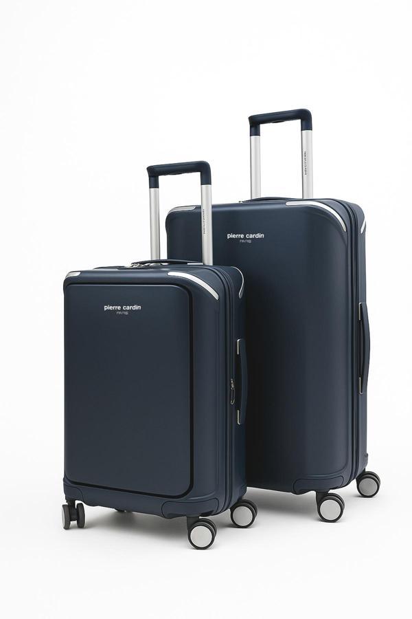 Pierre Cardin Orta Ve Kabin Boy 2'li Set %100 Polipropilen Valiz Lacivert 04PC7090 - Image 1