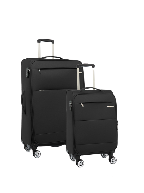 Louisiana Polo 2'li Valiz Seti Büyük Ve Kabin Boy Lüx Kumaş Valiz Siyah 2082 - Image 1