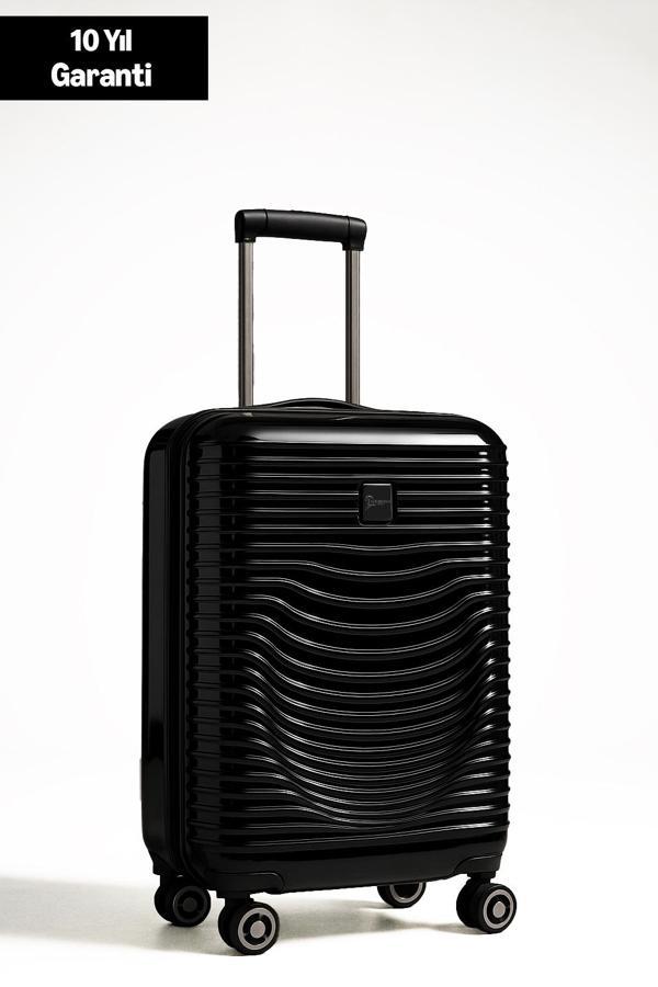 Kabin Boy %100 Polikarbon Valiz Parlak Siyah 1818 - Image 1