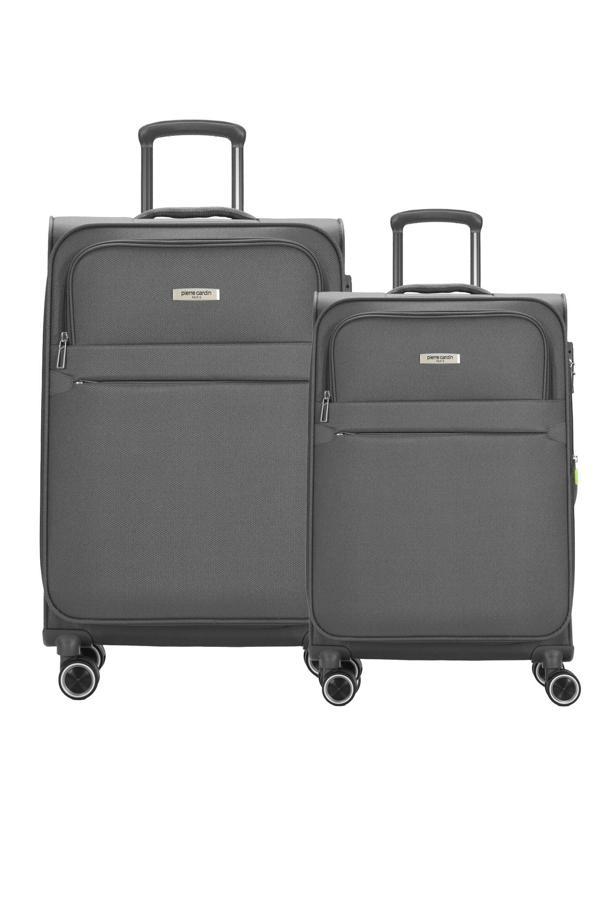 Pierre Cardin 2'li Valiz Seti Büyük Ve Orta Boy Lüx Kumaş Valiz Antrasit 04pc6000 - Image 1