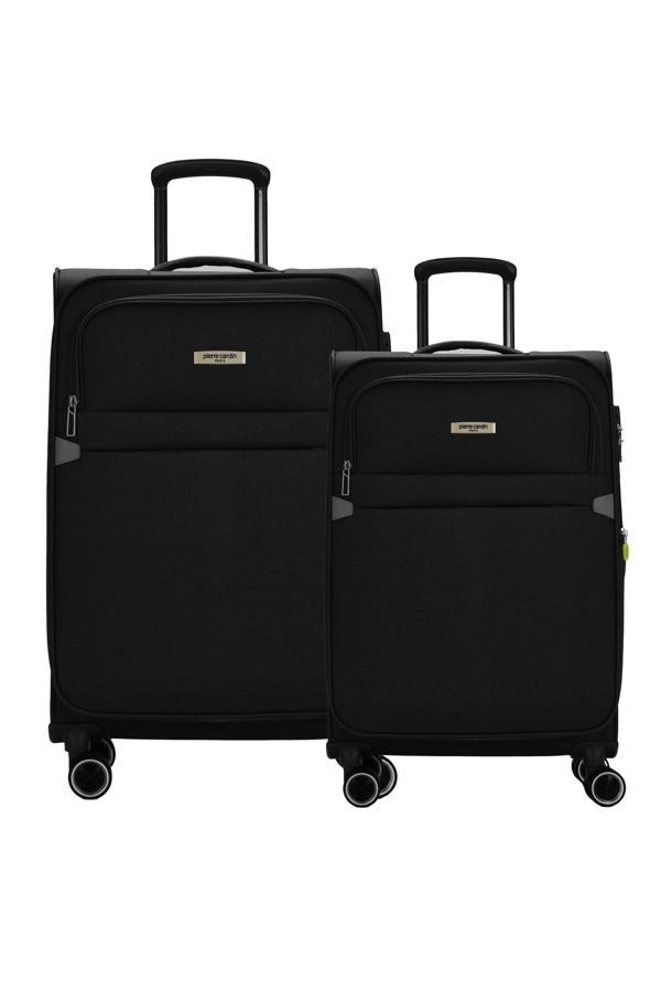 Pierre Cardin 2'li Valiz Seti Büyük Ve Orta Boy Lüx Kumaş Valiz Siyah 04pc6000 - Image 1