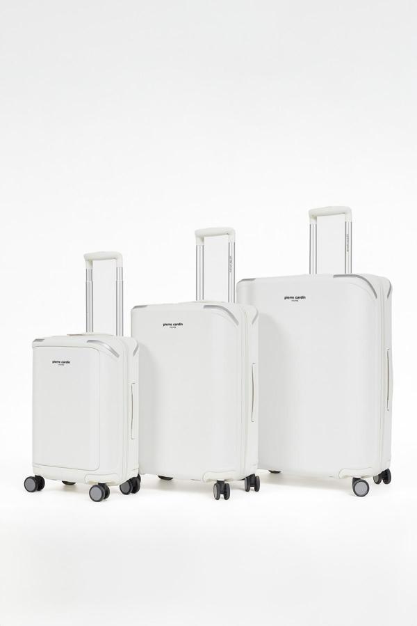 Pierre Cardin 3'lü Set %100 Polipropilen Valiz Beyaz 04PC7090 - Image 1