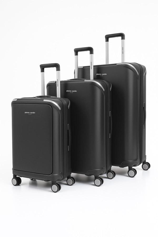 Pierre Cardin 3'lü Set %100 Polipropilen Valiz Siyah 04PC7090 - Image 1