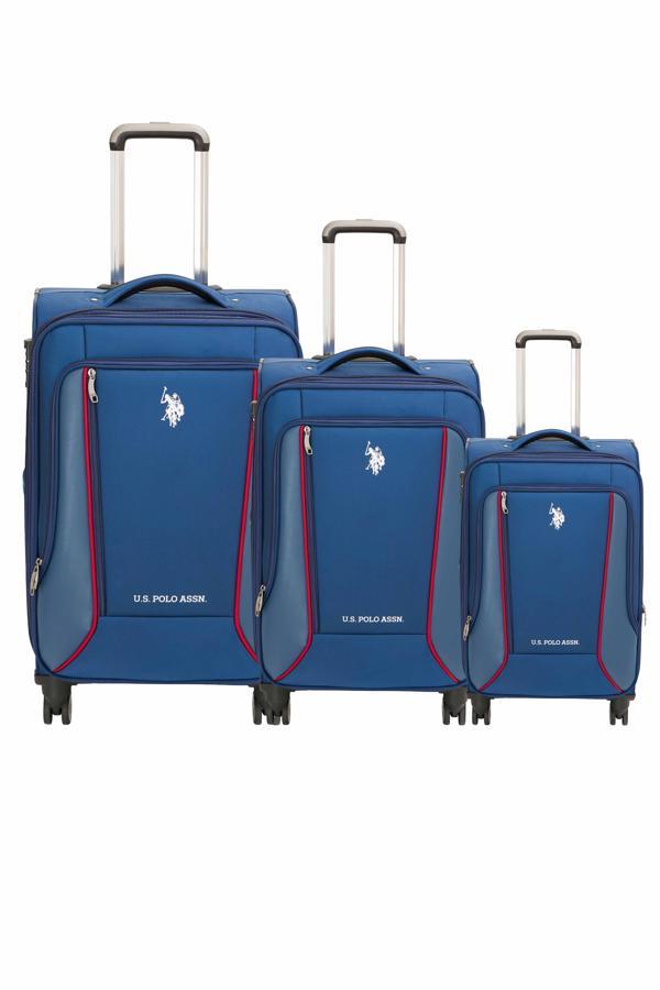 U.S. Polo Assn. 3'lü Valiz Seti Lüx Kumaş Valiz Lacivert 24019 - Image 1
