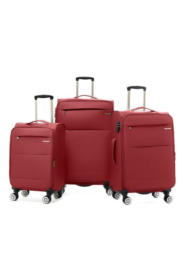 Louisiana Polo 3'lü Valiz Seti Lüx Kumaş Valiz Bordo 2082 - Image 1