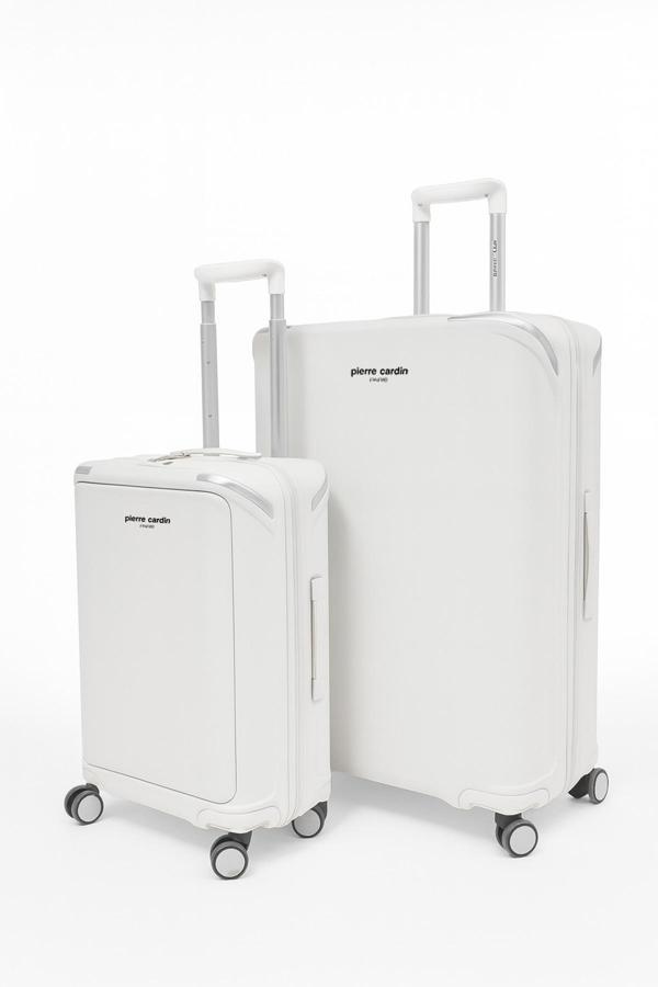 Pierre Cardin Büyük Ve Kabin Boy 2'li Set %100 Polipropilen Valiz Beyaz 04PC7090 - Image 1