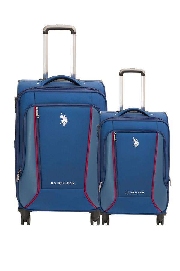 U.S. Polo Assn. 2'li Valiz Seti Orta ve Kabin Boy Lüx Kumaş Valiz Lacivert 24019 - Image 1