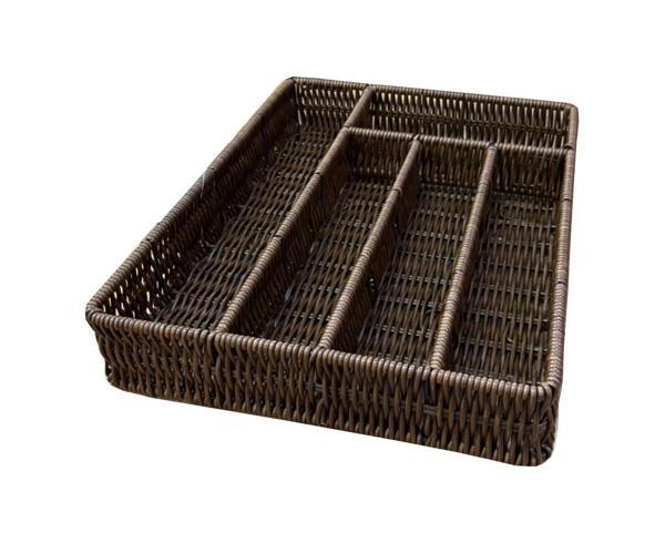 Rattan Örme Çekmece İçi Kaşıklık Organizer 5 Bölmeli - Image 1