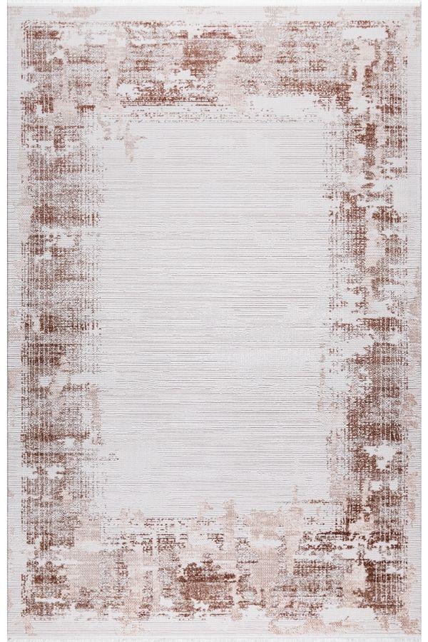 Pastel Halı Keops D167E Krem Kahve Akrilik Salon Oturma Yatak Odası Halısı - Image 1