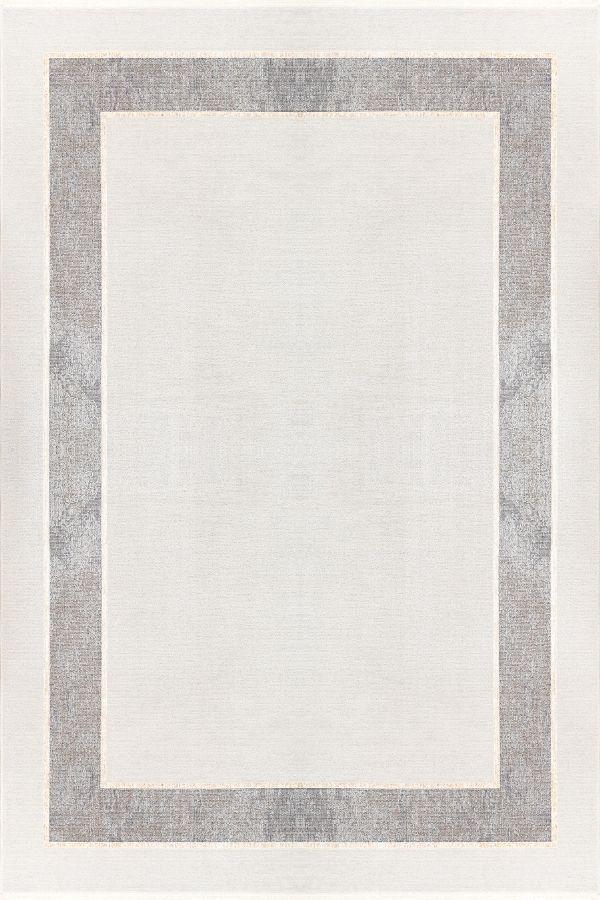 Pastel Halı Rönesans 76205 075 Krem Gri Viskon Akrilik Salon Oturma Yatak Odası Halısı - Image 1